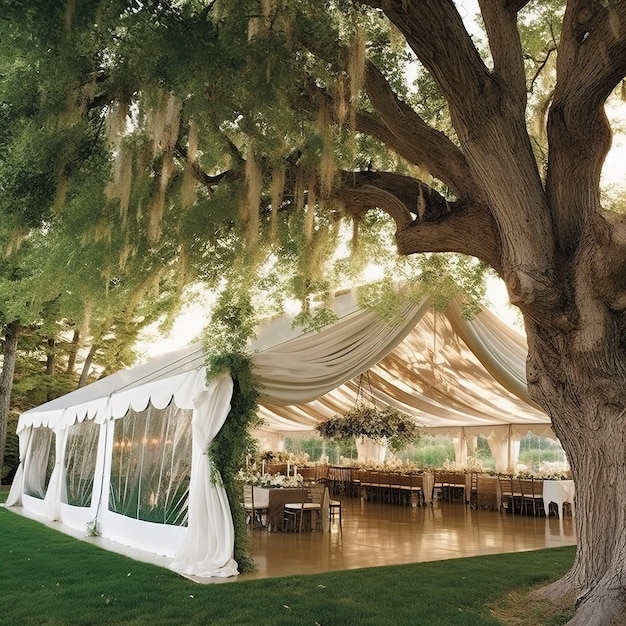 Stretch tent marquee set up at an outdoor event